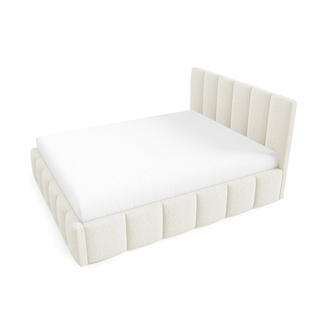Nerom Quilted Upholstered Ottoman Bed with Bedding Storage, Various Sizes in Elegant Style, Lambi Fabric – photo 4