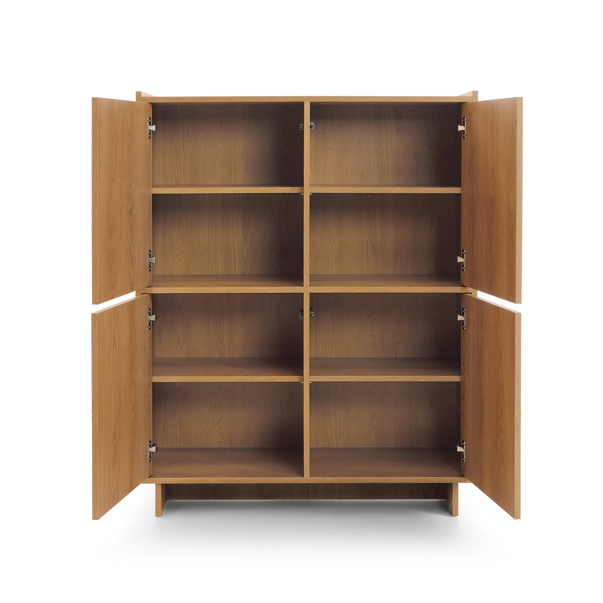 Kiyro Sideboard 98x124 with Shelves, Japandi Style – front view
