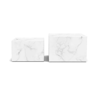 Quadrato Set of Two Coffee Tables, Modern Organic Style – front view