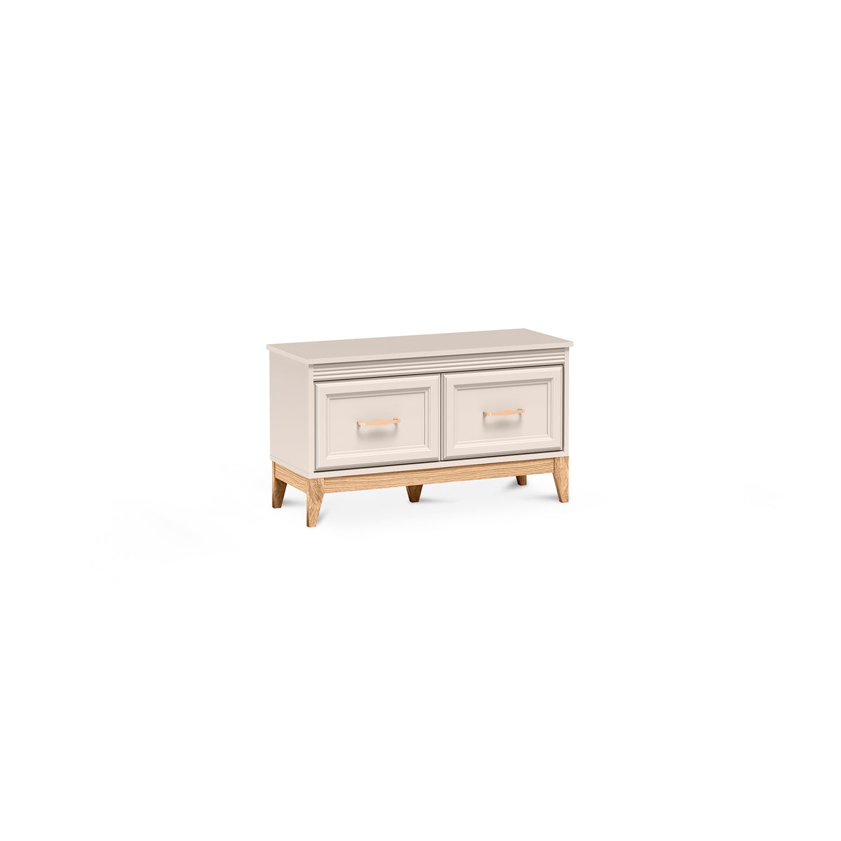 Serena Shoe Cabinet 92x52 with Shelves, Classic Style – angled view | Pillovely
