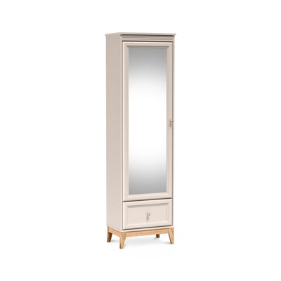 Serena Narrow Mirrored Wardrobe 55x193 for Hallway, Modern Classic Style – angled view | Pillovely