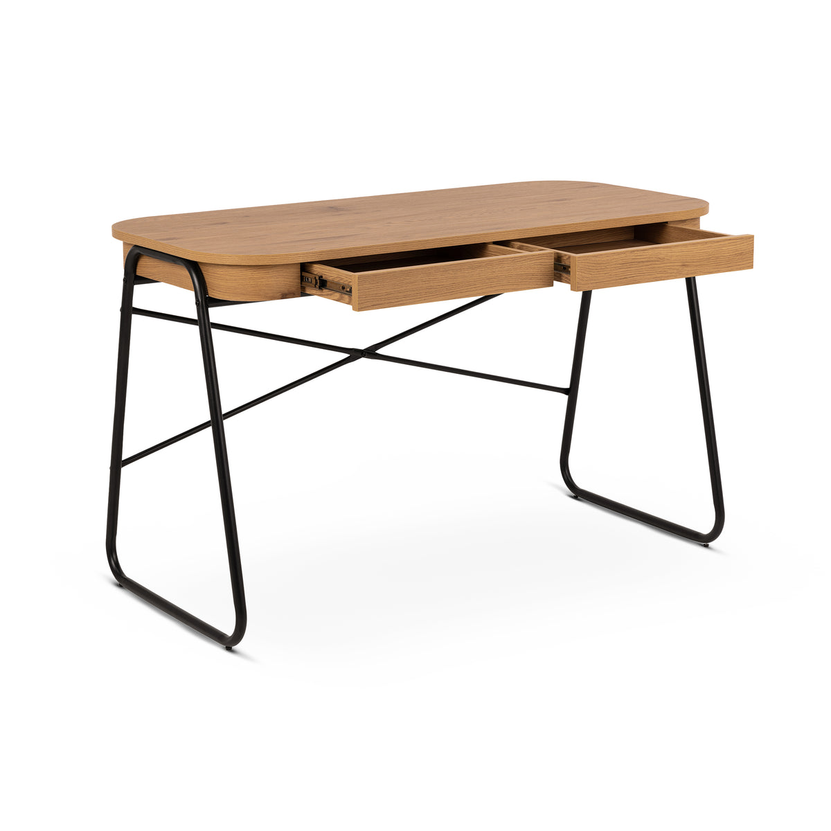Modern bureau Astel 120x60 met twee laden - met open fronten