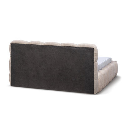 Mevy Upholstered Ottoman Bed with Storage, Minimalist Style – back view