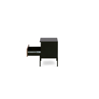 Lampy Bedside Table with Slatted Front 54x56 cm – with doors open