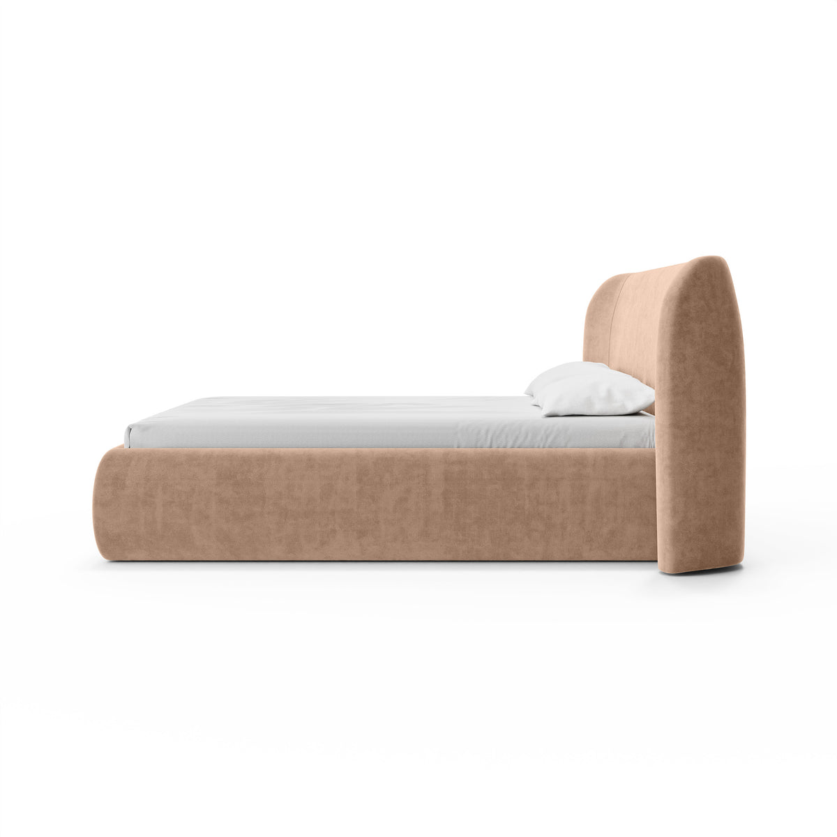 Frasspo Upholstered Ottoman Bed with Storage, Modern Soft Style – side view