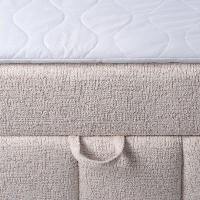 Domy Continental Divan Bed with Topper and Two Storage Compartments, Classic Style – close-up of details and texture