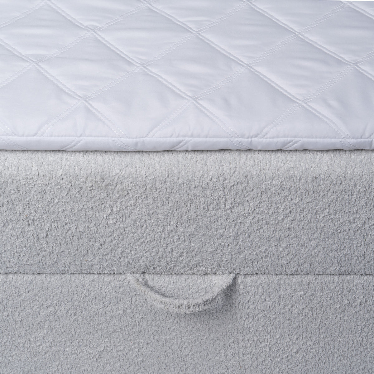 Laky Continental Divan Bed with Topper and Storage, Modern Style – close-up of details and texture