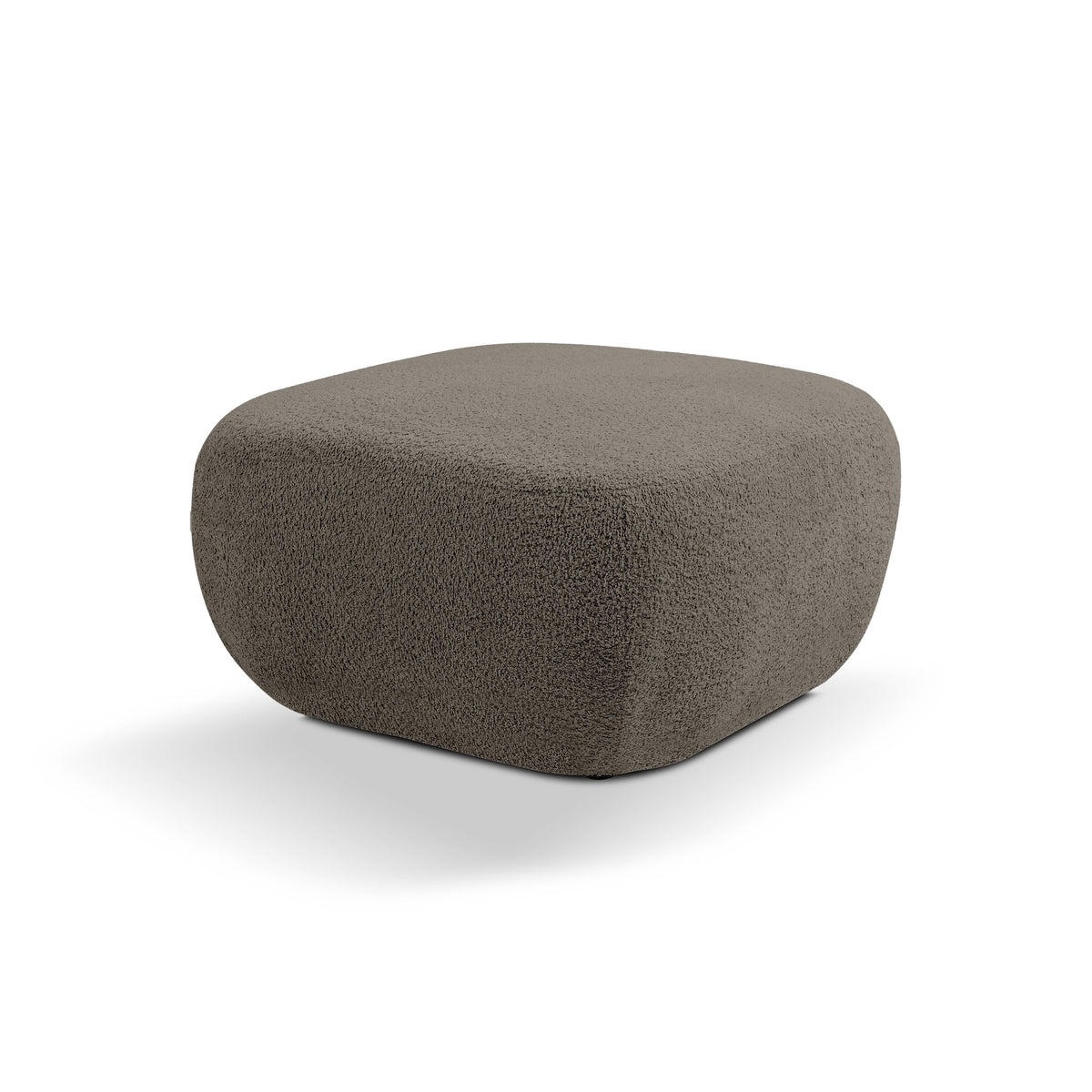 Olemo Pouffe in Organic Modern Style 75×39 cm, Abriamo Fabric – Dark Chocolate (ABRIAMO 01)