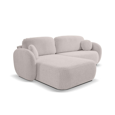 Olemo 4 Seater Corner Sofa Bed, Minimalist Style, Abriamo Fabric – Left-sided, Quartz Ash (ABRIAMO 02)