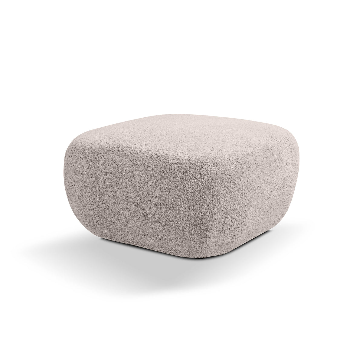 Olemo Pouffe in Organic Modern Style 75×39 cm, Abriamo Fabric – Quartz Ash (ABRIAMO 02)