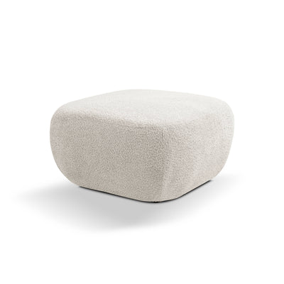 Olemo Pouffe in Organic Modern Style 75×39 cm, Abriamo Fabric – Sandy Dune (ABRIAMO 03)