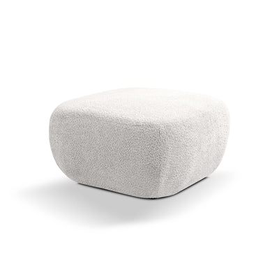 Olemo Pouffe in Organic Modern Style 75×39 cm, Abriamo Fabric – Morning White (ABRIAMO 04)