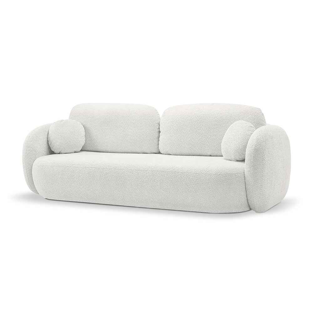 Olemo Sofa Bed 142x200, Modern Style, Abriamo Fabric – Morning White (ABRIAMO 04)