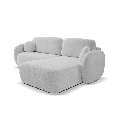 Olemo 4 Seater Corner Sofa Bed, Minimalist Style, Abriamo Fabric – Right-sided, Steel Dust (ABRIAMO 06)