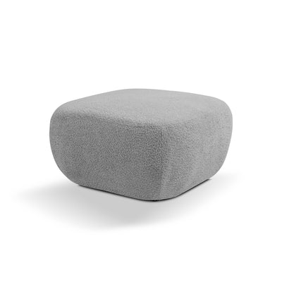 Olemo Pouffe in Organic Modern Style 75×39 cm, Abriamo Fabric – Lunar Graphite (ABRIAMO 07)