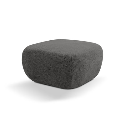 Olemo Pouffe in Organic Modern Style 75×39 cm, Abriamo Fabric – Noble Coal (ABRIAMO 08)