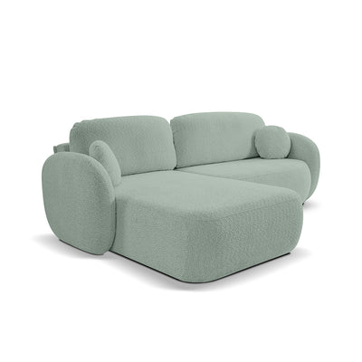 Olemo 4 Seater Corner Sofa Bed, Minimalist Style, Abriamo Fabric – Left-sided, Rocky Shore (ABRIAMO 10)