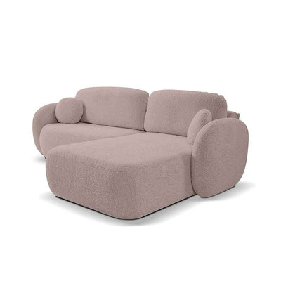 Olemo 4 Seater Corner Sofa Bed, Minimalist Style, Abriamo Fabric – Right-sided, Clay Beige (ABRIAMO 11)