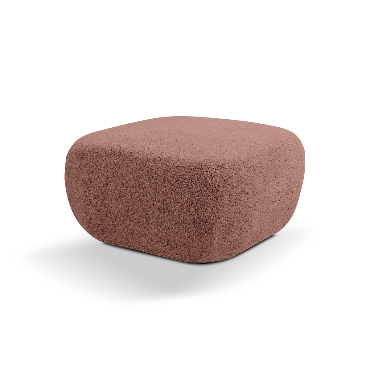 Olemo Pouffe in Organic Modern Style 75×39 cm, Abriamo Fabric – Burnt Plum (ABRIAMO 12)