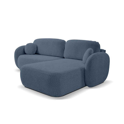 Olemo 4 Seater Corner Sofa Bed, Minimalist Style, Abriamo Fabric – Right-sided, Cobalt Shadow (ABRIAMO 14)