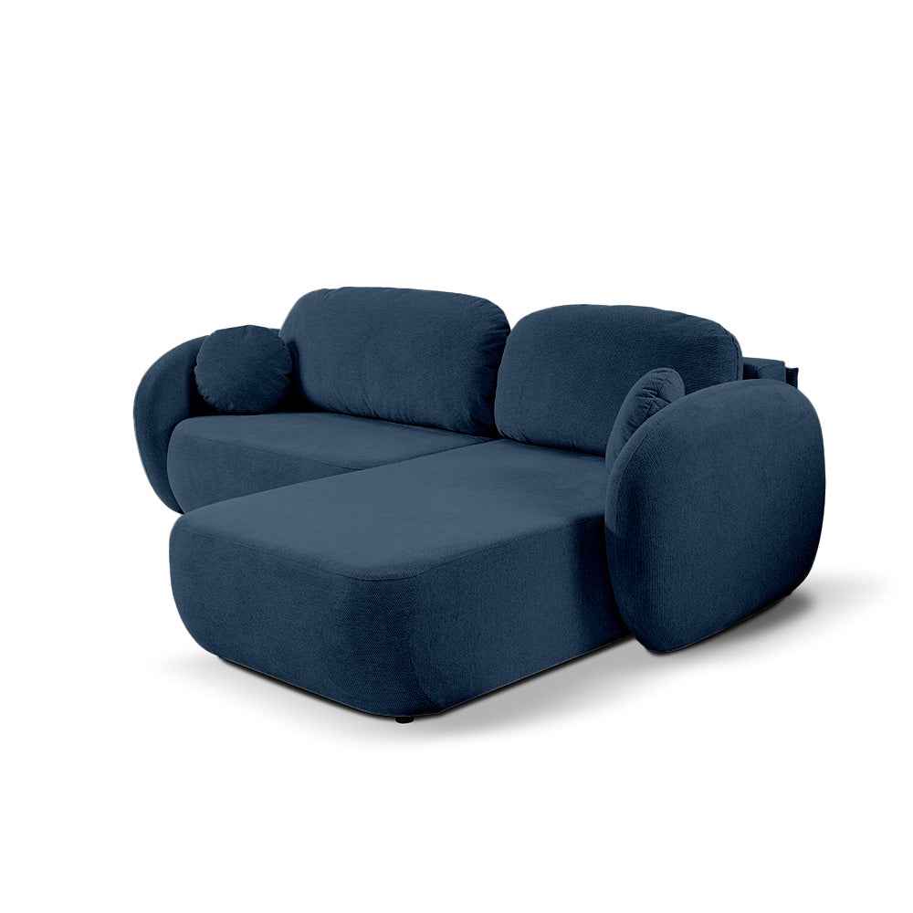 Olemo Corner Sofa Bed DL 248 cm, Modern Style, Aragon Fabric – Right-sided, Ink Granite (ARAGON 74)