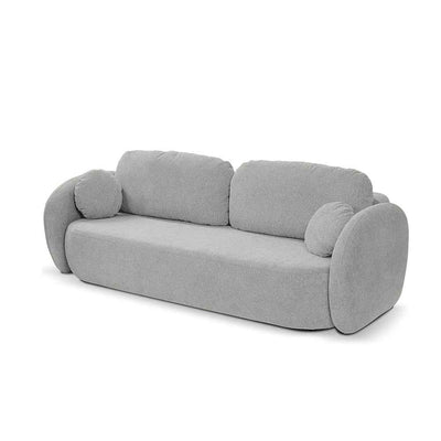 Olemo 3 Seater Sofa Bed 142x200 with Storage, Art Deco Style, Aragon Fabric – Ashy Taupe (ARAGON 80)