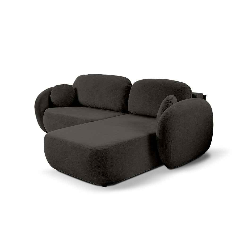 Olemo Corner Sofa Bed DL 248 cm, Modern Style, Aragon Fabric – Right-sided, Basalt Brown (ARAGON 97)