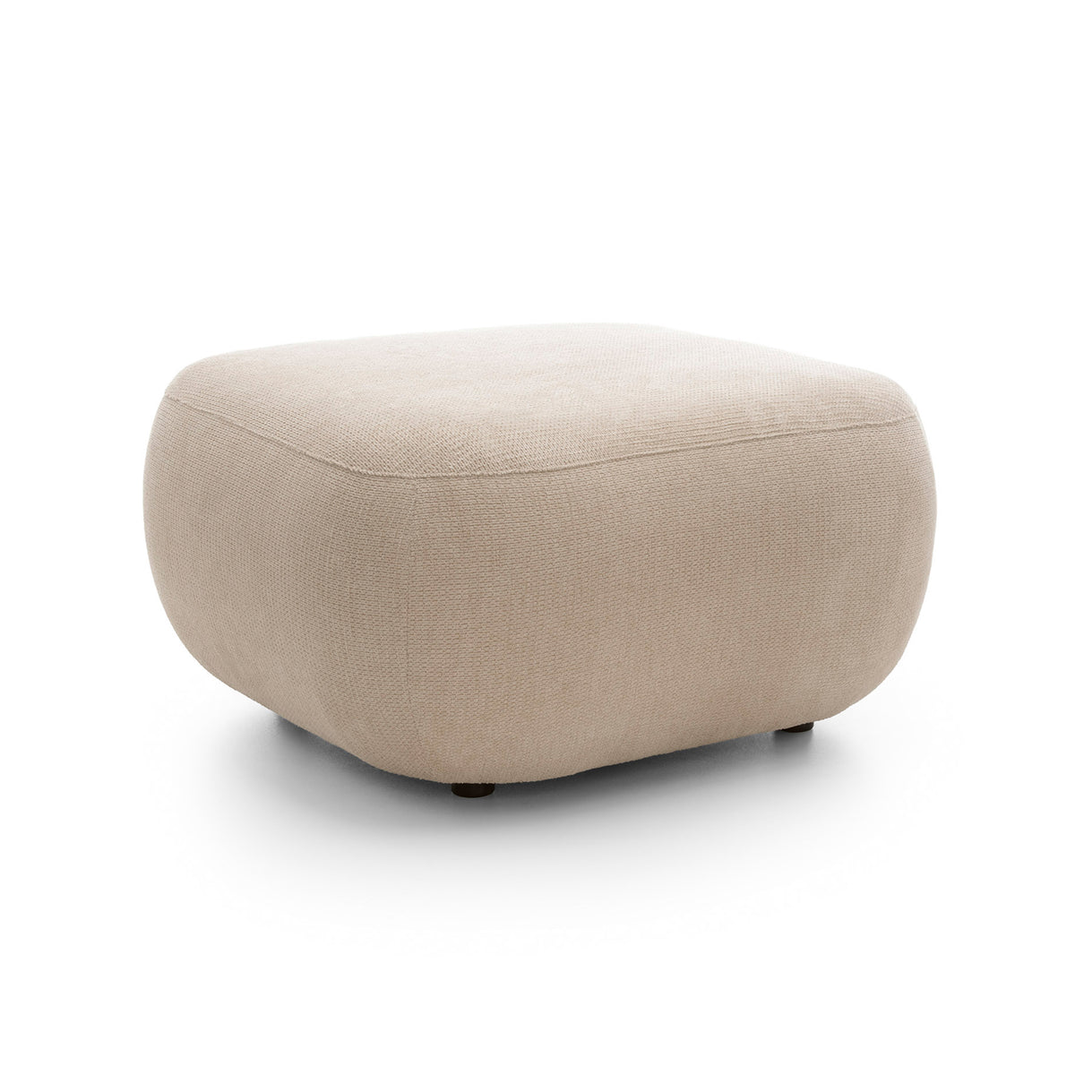 Olemo Relaxation Pouffe 75x39 cm made of PUR Foam, Japandi Style, Aragon Fabric – Creamy Taupe (ARAGON 03)