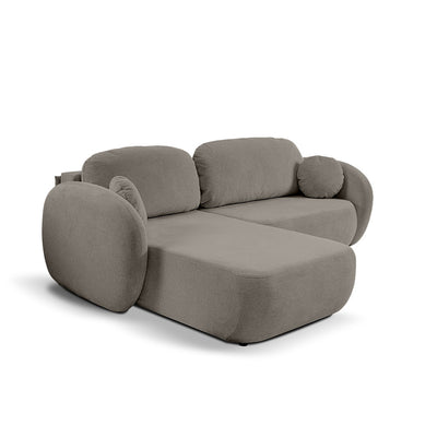 Olemo Corner Sofa Bed DL 248 cm, Modern Style, Aragon Fabric – Left-sided, Stone Mist (ARAGON 20)