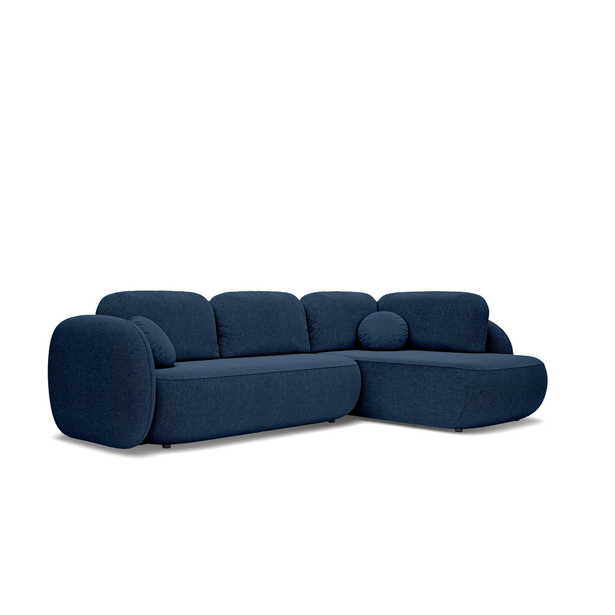 Olemo Corner Sofa Bed with Storage, Sleeping Area 123x250, Organic Modern – Right-hand facing, Ink Granite (ARAGON 74)