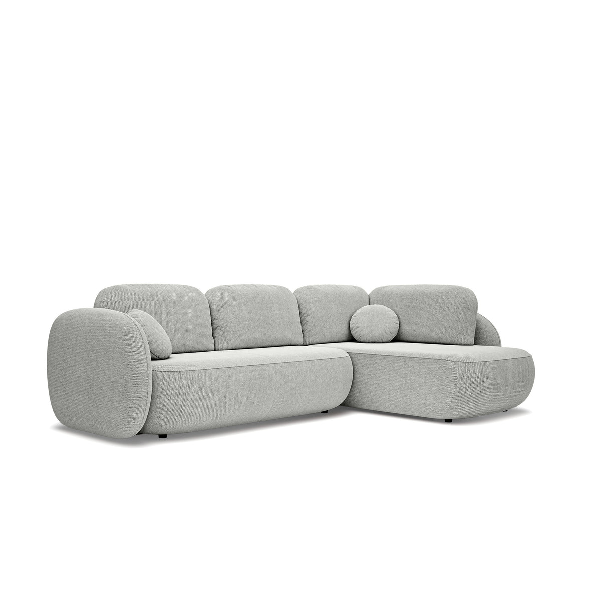 Olemo Corner Sofa Bed with Storage, Sleeping Area 123x250, Organic Modern – Right-hand facing, Ashy Taupe (ARAGON 80)