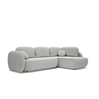 Olemo Corner Sofa Bed with Storage, Sleeping Area 123x250, Organic Modern – Right-hand facing, Ashy Taupe (ARAGON 80)