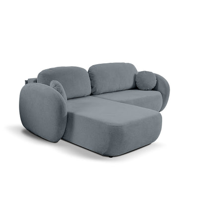 Olemo Corner Sofa Bed DL 248 cm, Modern Style, Aragon Fabric – Left-sided, Gray-Blue Mist (ARAGON 90)