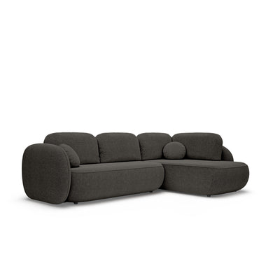Olemo Corner Sofa Bed with Storage, Sleeping Area 123x250, Organic Modern – Right-hand facing, Basalt Brown (ARAGON 97)
