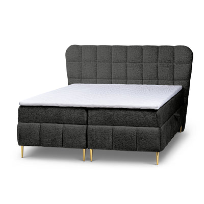 Domy Continental Divan Bed with Topper and Two Storage Compartments, Classic Style – Graphite Twilight (BELLO 20), 200