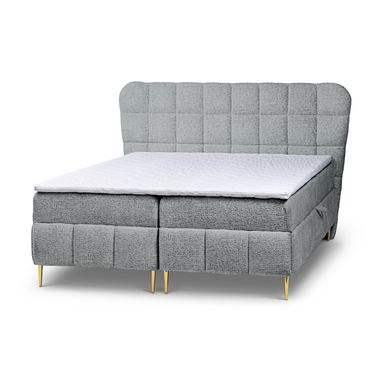 Domy Continental Divan Bed with Topper and Two Storage Compartments, Classic Style – Polar Quartz (BELLO 35), 200