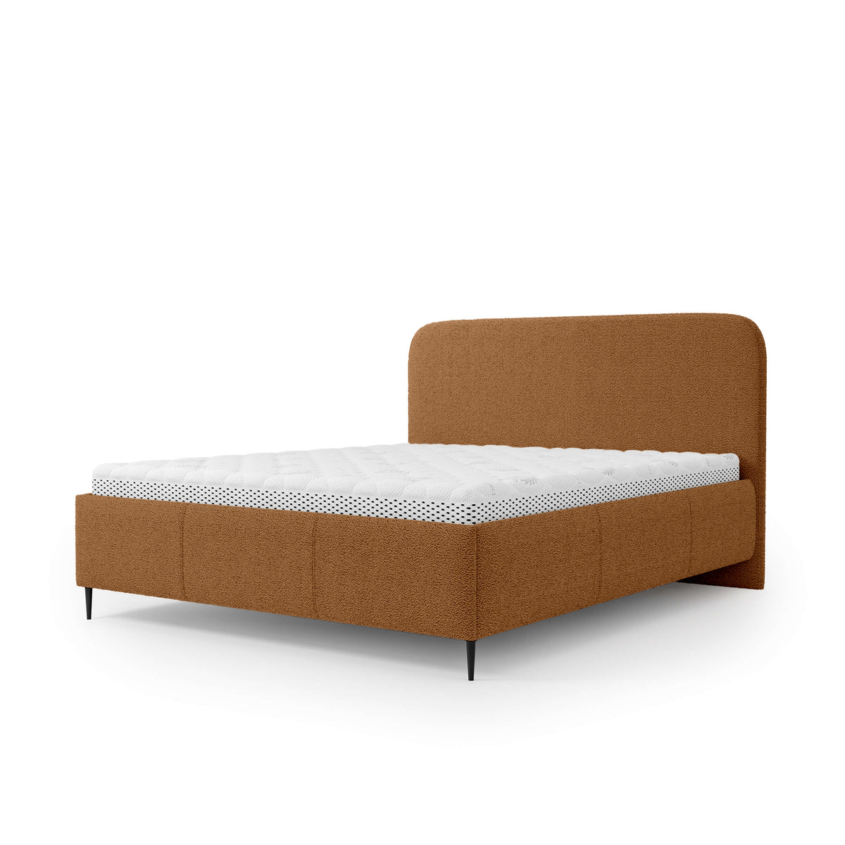 Edi Upholstered Ottoman Bed with Storage, Modern Style – Roasted Walnut (PERFECT HARMONY 56), 140 200