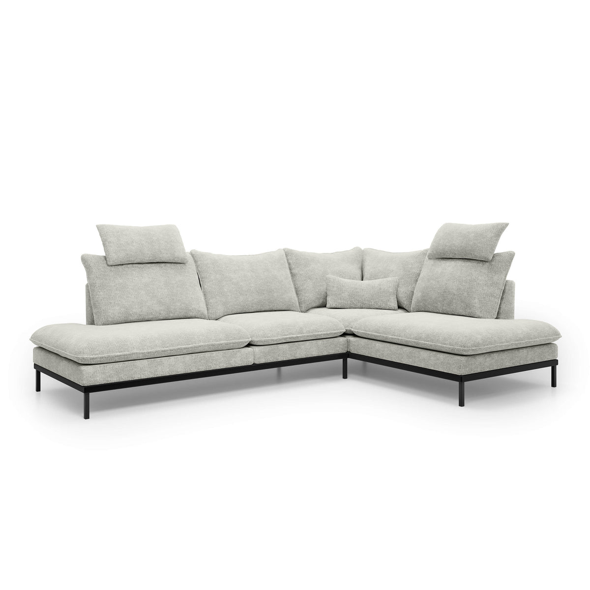 Leafy 4 Seater Premium Corner Sofa 293×198 cm, Elegant Style – Right-Sided, Gray Flame (CREMONA 04)