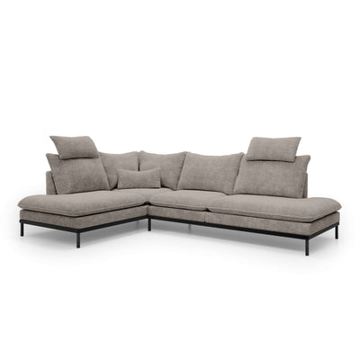 Leafy 4 Seater Premium Corner Sofa 293×198 cm, Elegant Style – Left-Sided, Muted Sepia (CREMONA 24)