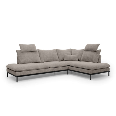 Leafy 4 Seater Premium Corner Sofa 293×198 cm, Elegant Style – Right-Sided, Muted Sepia (CREMONA 24)