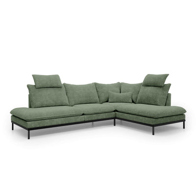 Leafy 4 Seater Premium Corner Sofa 293×198 cm, Elegant Style – Right-Sided, Herbal Gray (CREMONA 34)