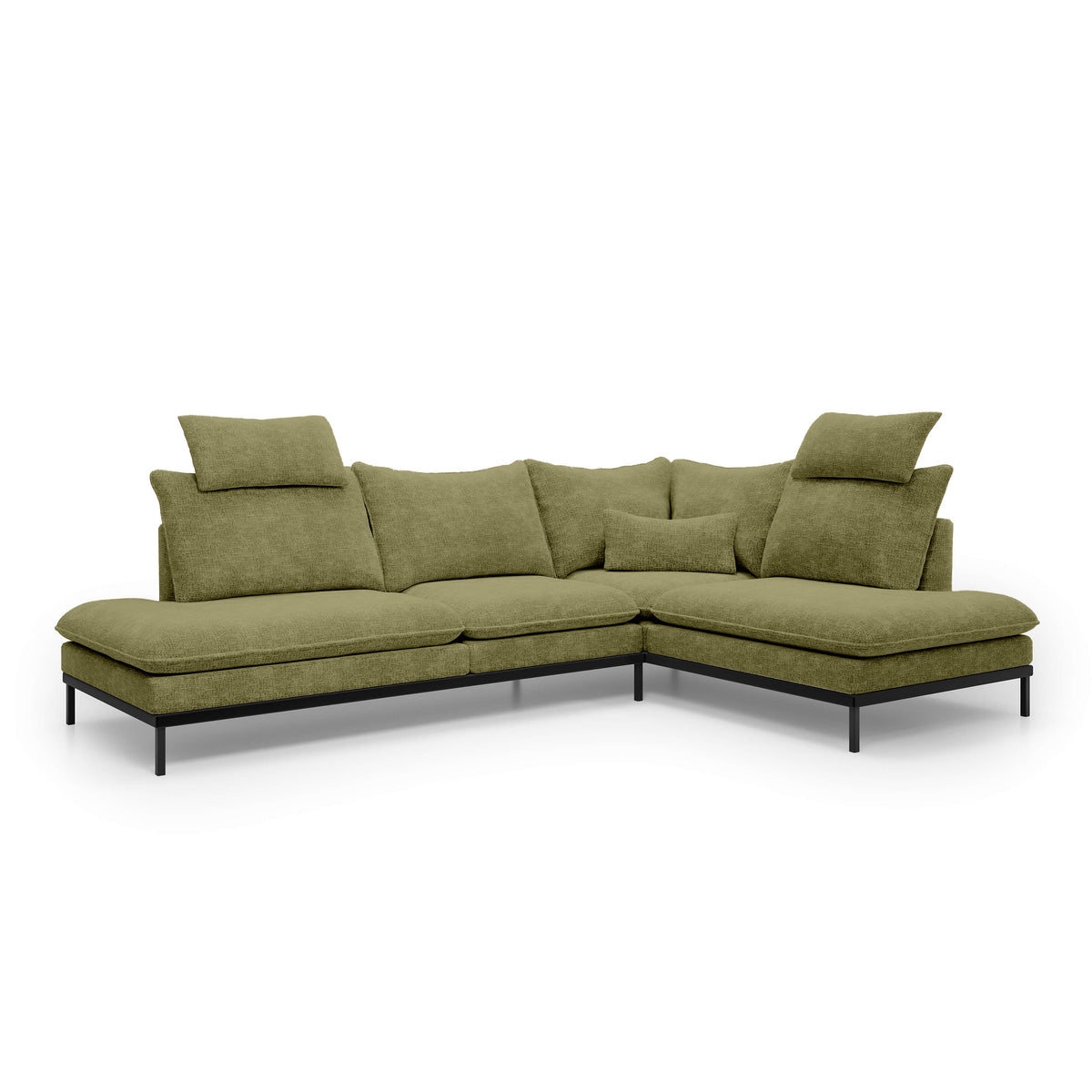 Leafy 4 Seater Premium Corner Sofa 293×198 cm, Elegant Style – Right-Sided, Golden Foliage (CREMONA 38)