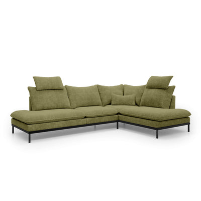 Leafy 4 Seater Premium Corner Sofa 293×198 cm, Elegant Style – Right-Sided, Golden Foliage (CREMONA 38)