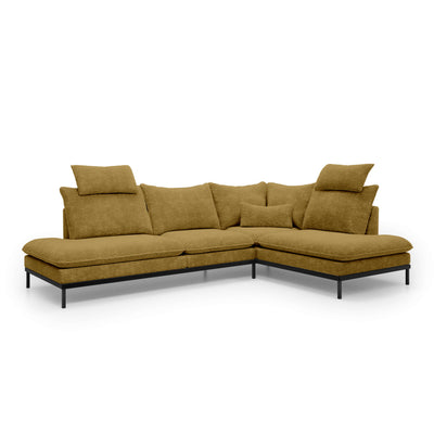 Leafy 4 Seater Premium Corner Sofa 293×198 cm, Elegant Style – Right-Sided, Honey Brown (CREMONA 48)