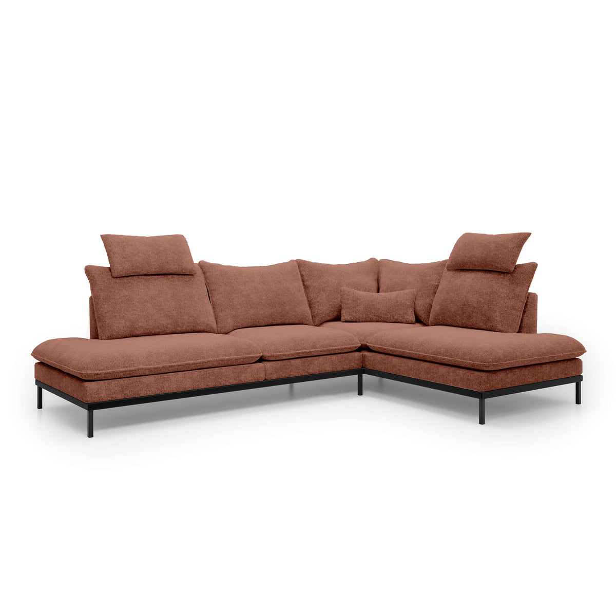 Leafy 4 Seater Premium Corner Sofa 293×198 cm, Elegant Style – Right-Sided, Caramel Ochre (CREMONA 52)