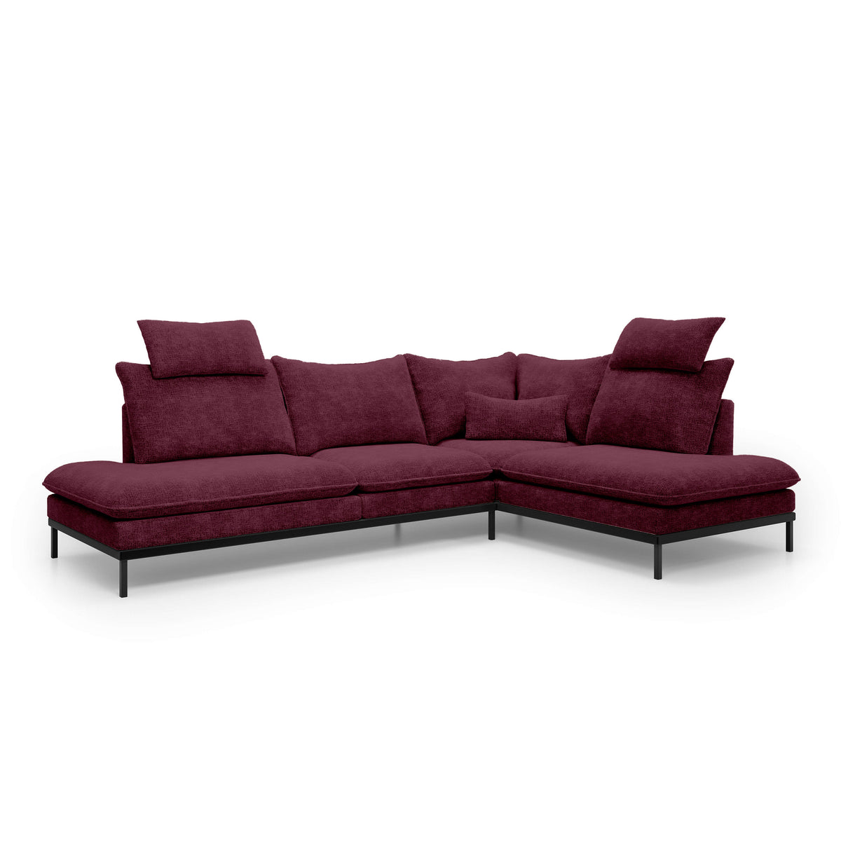 Leafy 4 Seater Premium Corner Sofa 293×198 cm, Elegant Style – Right-Sided, Ruby Ash (CREMONA 59)