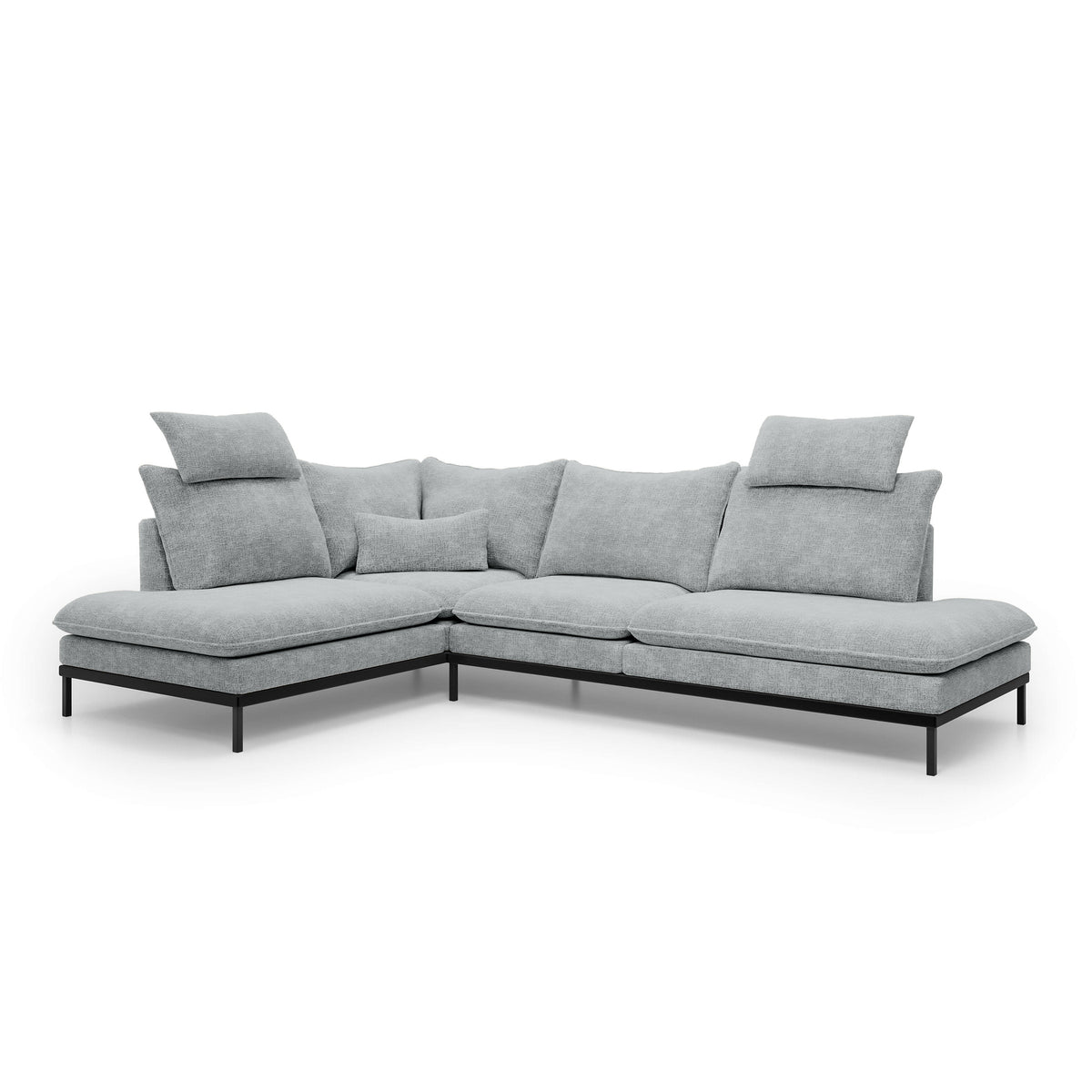 Leafy 4 Seater Premium Corner Sofa 293×198 cm, Elegant Style – Left-Sided, Steel Pearl (CREMONA 81)