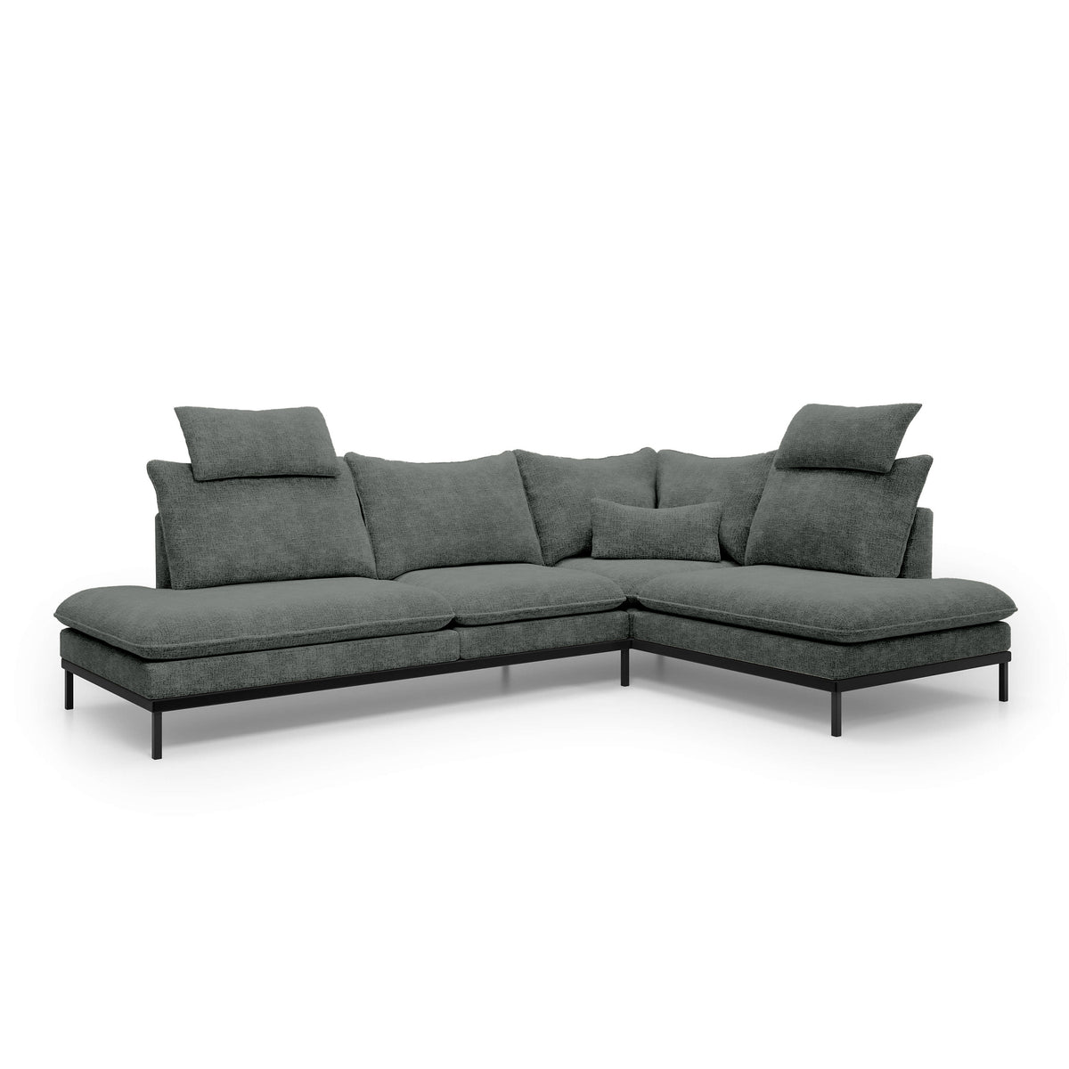 Leafy 4 Seater Premium Corner Sofa 293×198 cm, Elegant Style – Right-Sided, Stone Ash (CREMONA 93)