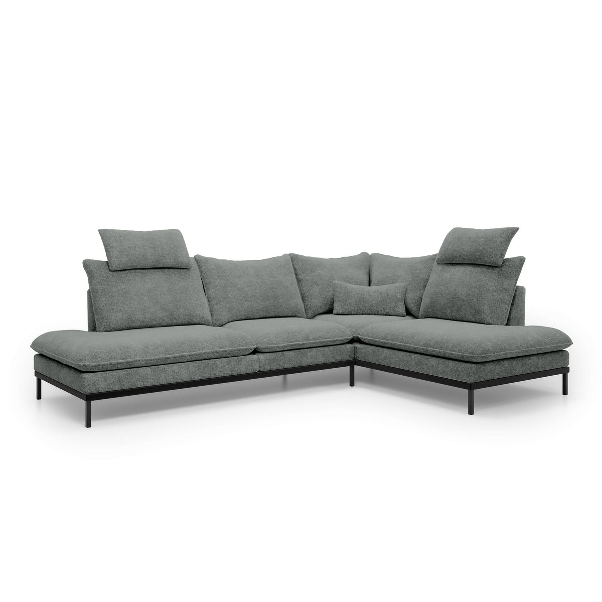 Leafy 4 Seater Premium Corner Sofa 293×198 cm, Elegant Style – Right-Sided, Smoke Gray (CREMONA 96)