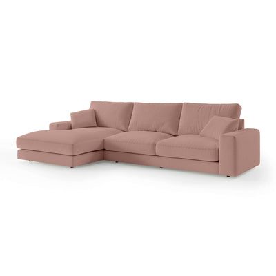 Harvesty 4–5 Seater Premium Corner Sofa, Minimalist Style – Left-Sided, Rosy Beige (ARAGON 62)